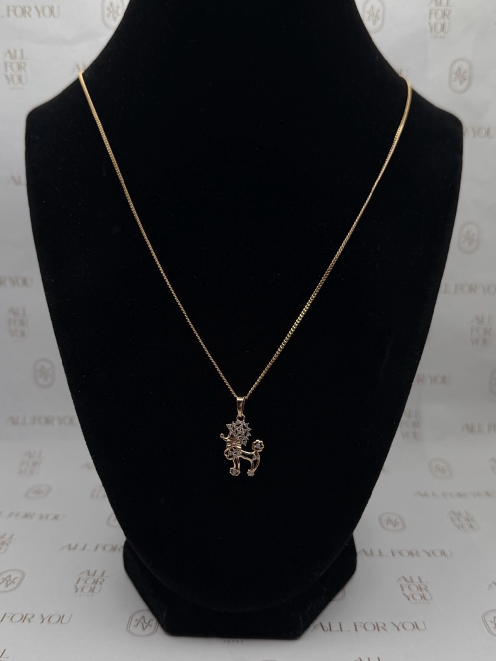 NEW 18K Gold Filled Poodle Dog Charm Necklace | 20” Sparkling Canine Jewelry